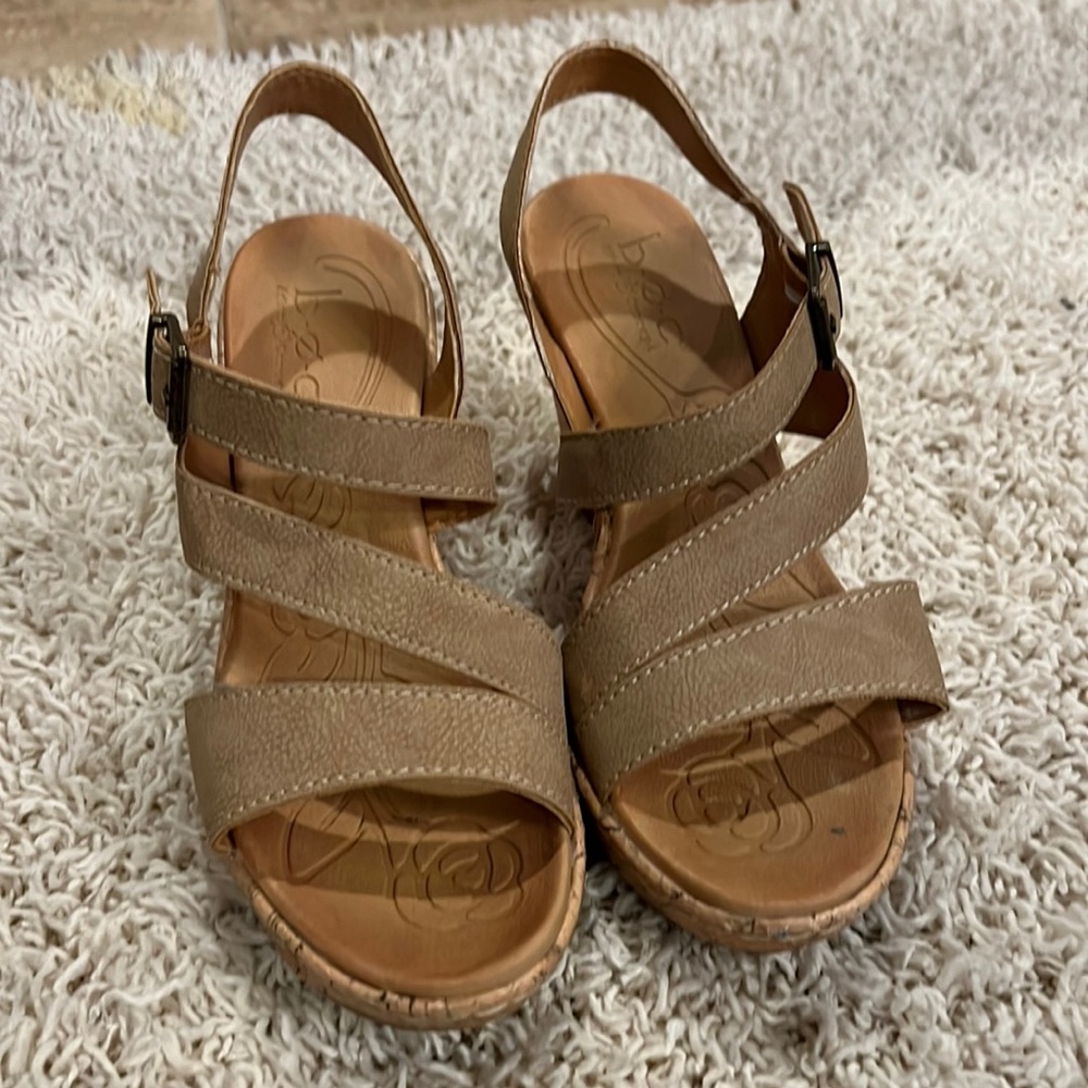Tan Wedge Sandals